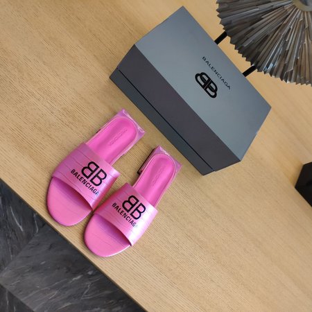 Balenciaga BB square heel flat slippers