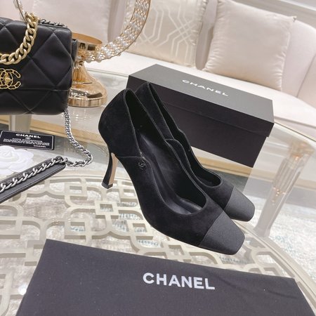 Chanel CC Logo Black Premium Mercerized Lambskin High Heel 8.5CM