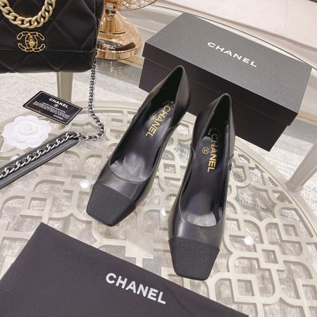 Chanel CC Logo Black Premium Mercerized Lambskin High Heel 8.5CM