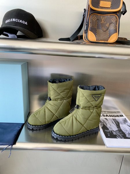 Prada Triangle Logo Waterproof Snow Boots