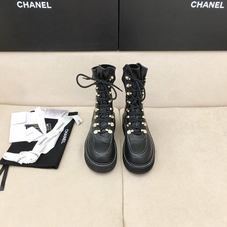 Chanel Coco CC2 black high boots calfskin