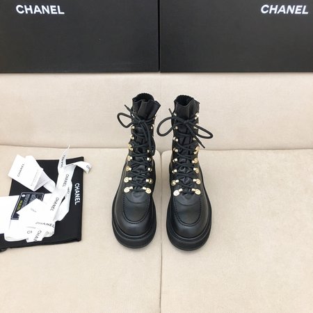 Chanel Coco CC2 black high boots calfskin