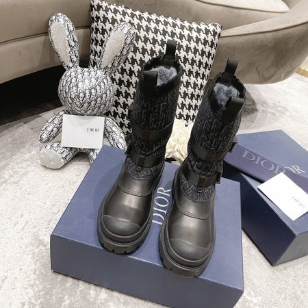 Dior Classic pattern short boots with thick fleece lining