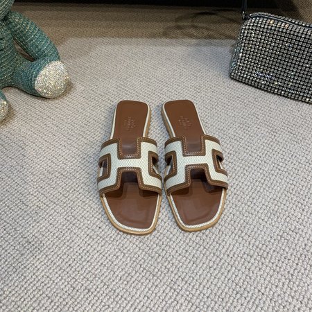 Hermes patchwork slippers