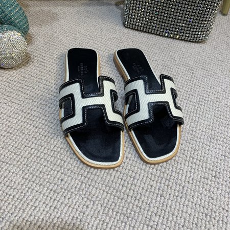 Hermes patchwork slippers