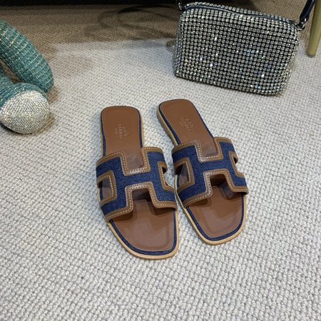 Hermes patchwork slippers