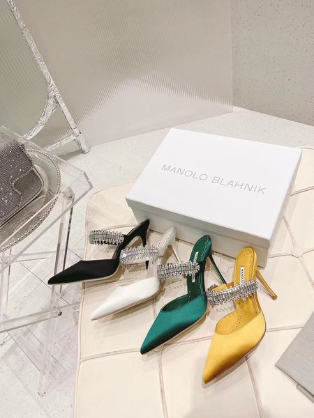 Manolo Blahnik 90mm crystal high heels