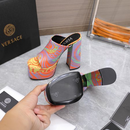 Versace high heel slippers