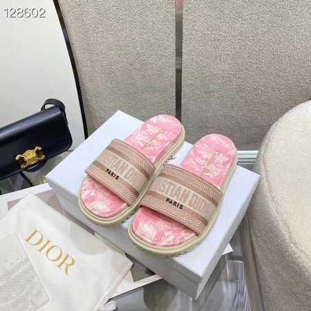 Dior embroidered platform slides