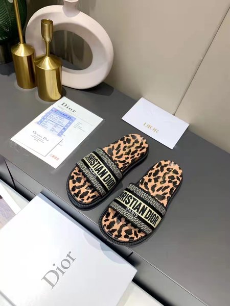 Dior embroidered platform slides