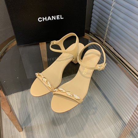 Chanel Chain strap thick heel sandals
