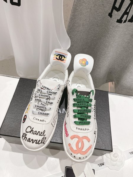 Chanel graffiti canvas shoes