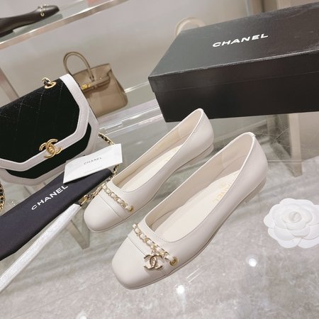 Chanel Sheepskin Chain Flat Mary Janes