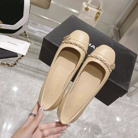 Chanel Sheepskin Chain Flat Mary Janes