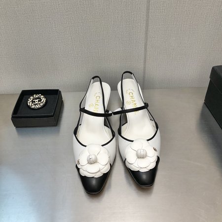 Chanel small square toe high heels