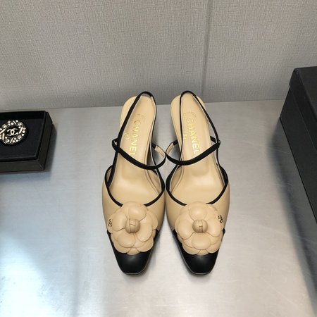 Chanel small square toe high heels