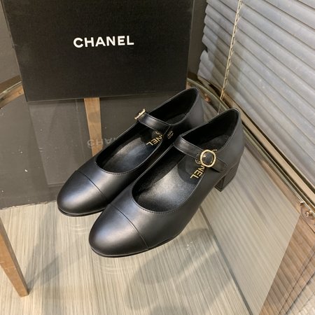 Chanel Genuine Leather Mary Jane Shoes for Women