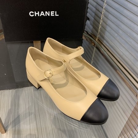 Chanel Genuine Leather Mary Jane Shoes for Women