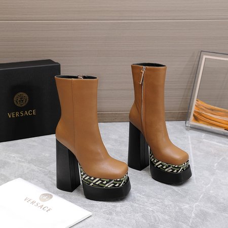 Versace Medusa genuine leather ankle boots