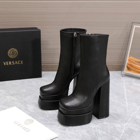 Versace Medusa genuine leather ankle boots