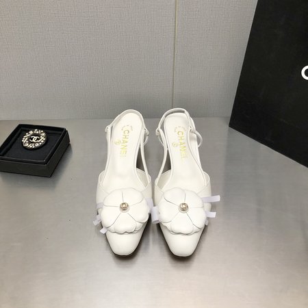 Chanel small square toe high heels