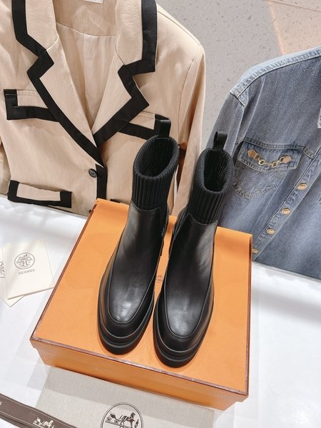 Hermes Calf leather Chelsea boots
