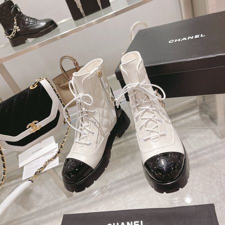 Chanel Imported calf leather Martin boots