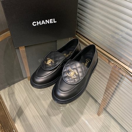 Chanel Imported cowhide retro style small leather shoes