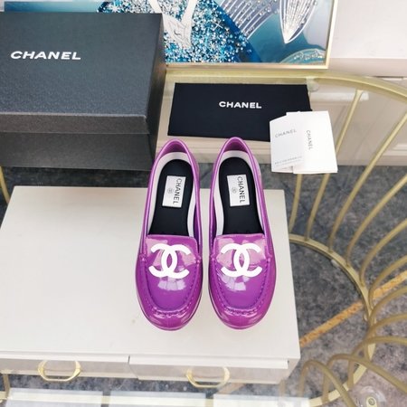 Chanel Patent leather thick heel women s shoes