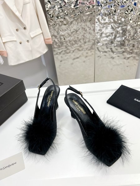 Yves Saint Laurent Ostrich feather sandals
