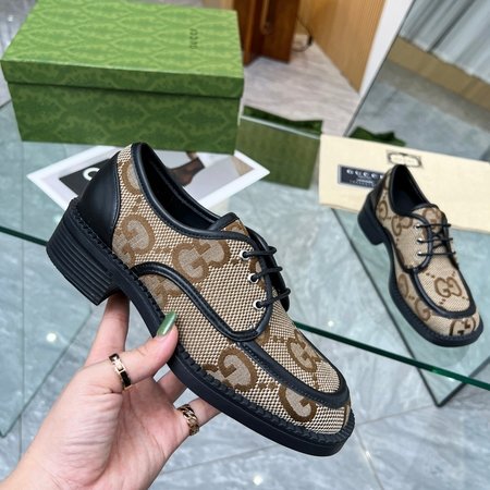 Gucci square toe casual leather shoes