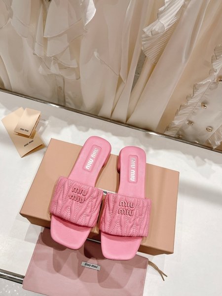 Miu Miu lambskin sandals slippers