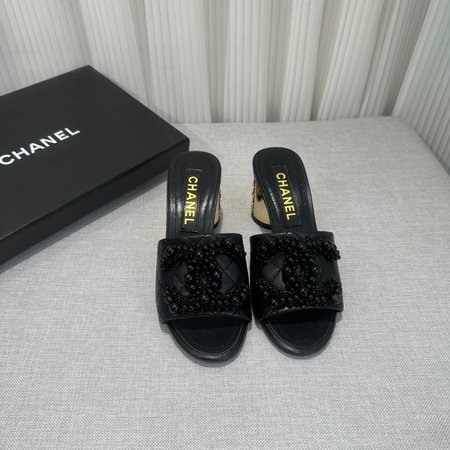 Chanel Original calf leather block heel sandals