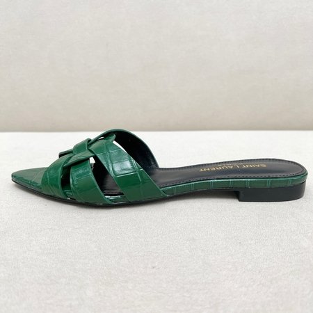 Yves Saint Laurent Imported sheepskin leather outsole slippers