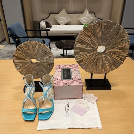 Jimmy Choo Azure color matching hot diamond rainbow wedding shoes series