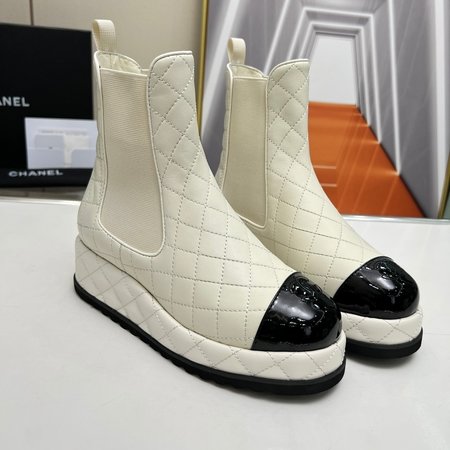 Chanel Diamond elements and elastic design short boots