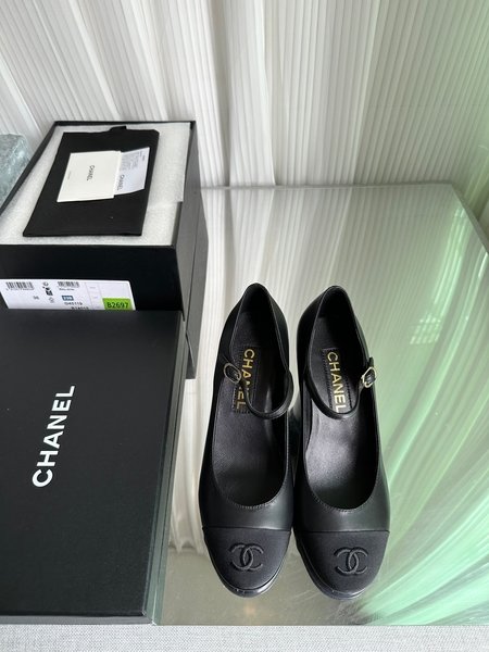 Chanel Mary Jane women s shoes with classic color block elements and large logo