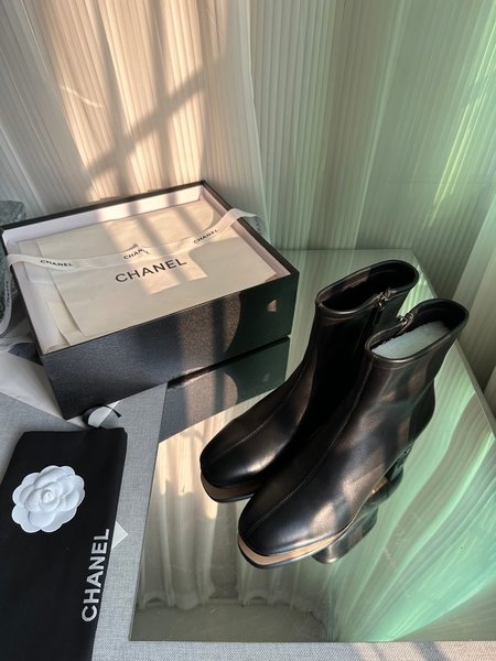 Chanel Classic chunky heel boots