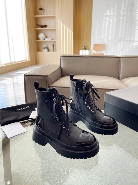 Chanel Calfskin stovepipe short boots