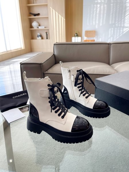 Chanel Calfskin stovepipe short boots