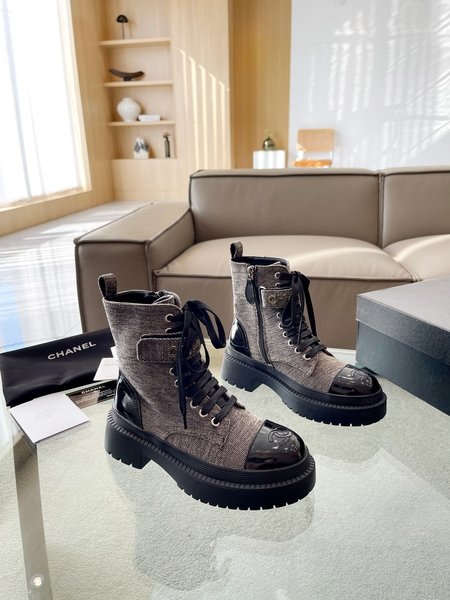 Chanel Calfskin stovepipe short boots