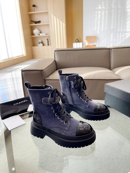 Chanel Calfskin stovepipe short boots