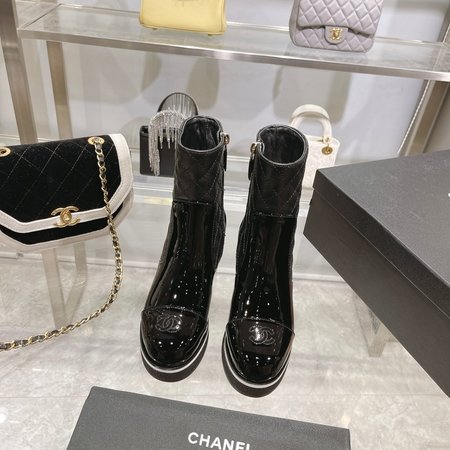 Chanel calfskin boots