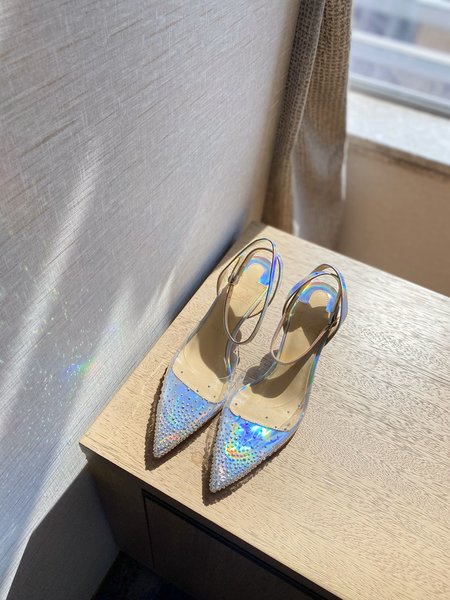 Christian Louboutine Transparent rhinestone high heels