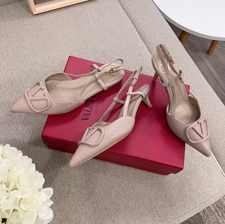 Valentino Pointed back hollow stiletto sandals in sheepskin