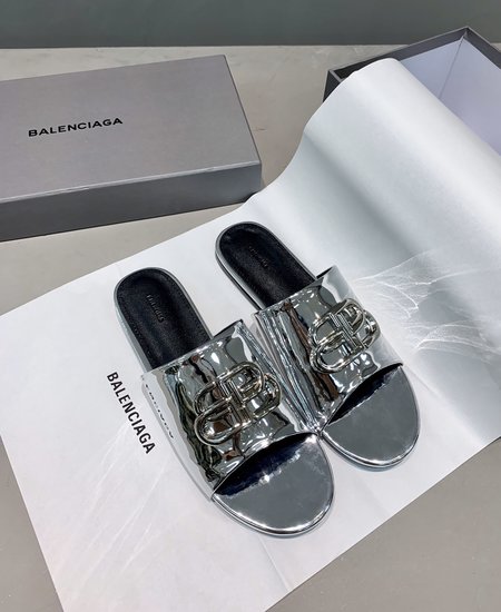 Balenciaga Double B Metal Buckle Slippers