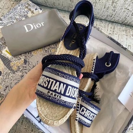Dior Oblieque pattern embroidery tassel Wedges