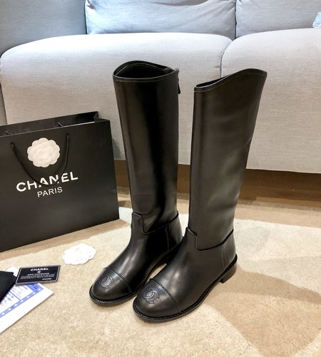 Chanel Metal CC small logo calfskin boots