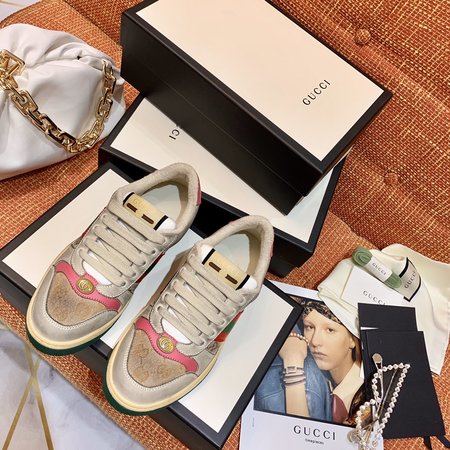 Gucci Classic embroidered GG towel velvet sneakers