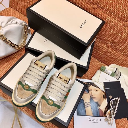 Gucci Classic embroidered GG towel velvet sneakers